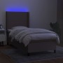 Cama box spring colchón y luces LED tela gris taupe 100x200 cm de vidaXL, Camas y somieres - Ref: Foro24-3138137, Precio: 395...