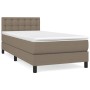 Cama box spring con colchón tela gris taupe 100x200 cm de vidaXL, Camas y somieres - Ref: Foro24-3140357, Precio: 330,91 €, D...