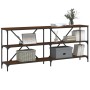 Mesa consola hierro madera ingeniería roble marrón 180x30x75 cm de vidaXL, Mesas auxiliares - Ref: Foro24-832857, Precio: 79,...