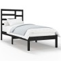 Estructura de cama madera maciza individual negra 75x190 cm de vidaXL, Camas y somieres - Ref: Foro24-3105759, Precio: 120,07...