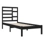 Estructura de cama madera maciza individual negra 75x190 cm de vidaXL, Camas y somieres - Ref: Foro24-3105759, Precio: 120,07...