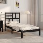 Estructura de cama madera maciza individual negra 75x190 cm de vidaXL, Camas y somieres - Ref: Foro24-3105914, Precio: 118,62...