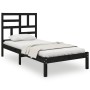 Estructura de cama madera maciza individual negra 75x190 cm de vidaXL, Camas y somieres - Ref: Foro24-3105914, Precio: 118,62...