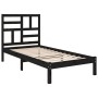 Estructura de cama madera maciza individual negra 75x190 cm de vidaXL, Camas y somieres - Ref: Foro24-3105914, Precio: 118,62...