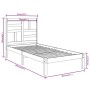 Estructura de cama madera maciza individual negra 75x190 cm de vidaXL, Camas y somieres - Ref: Foro24-3105914, Precio: 118,62...