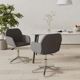 Sillas de comedor giratorias 2 unidades tela gris oscuro en Sillas de comedor | Comprar online en Foru.es
