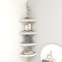 Estante esquina de pared 4 uds MDF roble y blanco 25x25x3,8 cm de vidaXL, Estantes y estanterías - Ref: Foro24-326632, Precio...