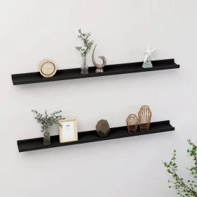 Wall shelves 2 units black 100x9x3 cm by vidaXL, Shelves and shelves - Ref: Foro24-326665, Price: 29,69 €, Discount: %
