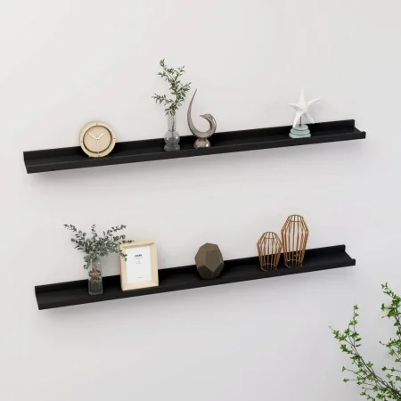 Estantes de pared 2 unidades negro 100x9x3 cm de vidaXL, Estantes y estanterías - Ref: Foro24-326665, Precio: 29,69 €, Descue...