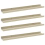 Estantes de pared 4 unidades blanco y roble Sonoma 60x9x3 cm de vidaXL, Estantes y estanterías - Ref: Foro24-326695, Precio: ...