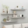 Floating wall shelf 4 pcs concrete gray MDF 120x23.5x3.8 cm by vidaXL, Shelves and shelves - Ref: Foro24-326608, Price: 75,49...