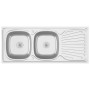 Fregadero de cocina doble seno acero inoxidable 1200x500x155 mm de vidaXL, Fregaderos - Ref: Foro24-147238, Precio: 158,73 €,...