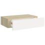 Estante con cajón de pared MDF roble y blanco 40x23,5x10 cm de vidaXL, Estantes y estanterías - Ref: Foro24-330249, Precio: 3...