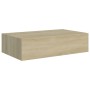 Estante con cajón de pared MDF roble 40x23,5x10 cm de vidaXL, Estantes y estanterías - Ref: Foro24-330247, Precio: 49,40 €, D...