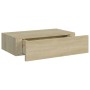 Estante con cajón de pared MDF roble 40x23,5x10 cm de vidaXL, Estantes y estanterías - Ref: Foro24-330247, Precio: 49,40 €, D...