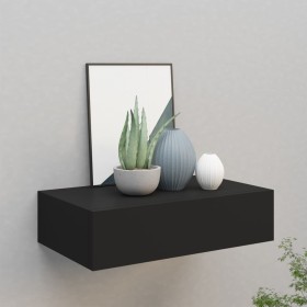 Estante con cajón de pared MDF negro 40x23,5x10 cm de vidaXL, Estantes y estanterías - Ref: Foro24-330243, Precio: 46,25 €, D...