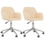 Sillas de comedor giratorias 2 unidades tela color crema en Sillas de comedor | Comprar online en Foru.es