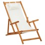 Silla de playa plegable madera maciza de eucalipto y tela crema en Sillas de jardín | Comprar online en Foru.es