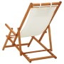 Silla de playa plegable madera maciza de eucalipto y tela crema en Sillas de jardín | Comprar online en Foru.es