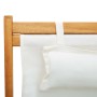 Silla de playa plegable madera maciza de eucalipto y tela crema en Sillas de jardín | Comprar online en Foru.es
