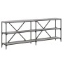 Mesa consola hierro y madera ingeniería gris Sonoma 200x30x75cm de vidaXL, Mesas auxiliares - Ref: Foro24-832861, Precio: 91,...