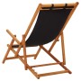 Silla de playa plegable madera maciza de eucalipto y tela negra en Sillas de jardín | Comprar online en Foru.es
