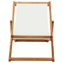 Silla de playa plegable madera maciza de eucalipto y tela crema en Sillas de jardín | Comprar online en Foru.es