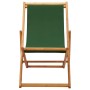 Silla de playa plegable madera de eucalipto y tela verde en Sillas de jardín | Comprar online en Foru.es