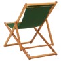 Silla de playa plegable madera de eucalipto y tela verde en Sillas de jardín | Comprar online en Foru.es