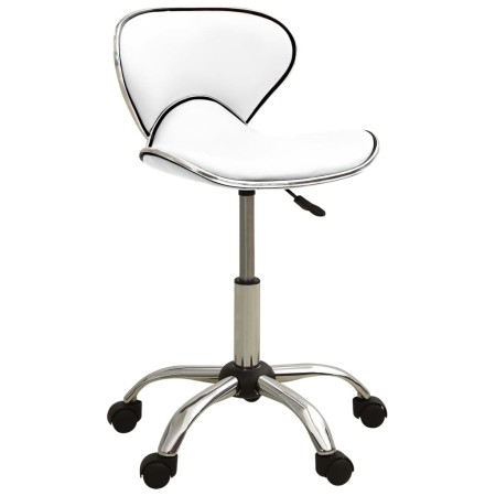 Taburete de salón de belleza de cuero sintético blanco de vidaXL, Sillas de peluquería - Ref: Foro24-323673, Precio: 83,62 €,...