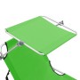 Tumbona plegable con toldo de acero verde manzana en Tumbonas | Comprar online en Foru.es