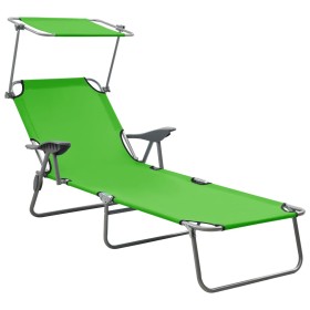 Tumbona con toldo de acero verde en Tumbonas | Comprar online en Foru.es