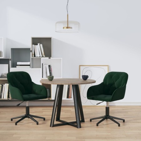 Sillas de comedor giratorias 2 unidades terciopelo verde oscuro en Sillas de comedor | Comprar online en Foru.es