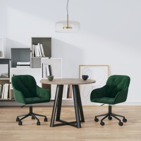 Sillas de comedor giratorias 2 unidades terciopelo verde oscuro en Sillas de comedor | Comprar online en Foru.es