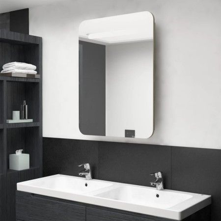 Armario de baño con espejo color roble 60x11x80 cm de vidaXL, Tocadores de baño - Ref: Foro24-326507, Precio: 121,75 €, Descu...