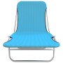 Tumbonas plegables 2 unidades acero y tela azul en Tumbonas | Comprar online en Foru.es