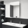 Armario de baño con espejo y LED blanco y roble 60x11x80 cm de vidaXL, Tocadores de baño - Ref: Foro24-326508, Precio: 122,20...