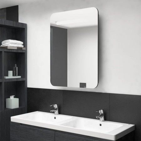 Armario de baño con espejo gris antracita 60x11x80 cm de vidaXL, Tocadores de baño - Ref: Foro24-326510, Precio: 134,55 €, De...