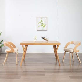 Sillas de comedor 2 uds madera curvada y cuero sintético crema de vidaXL, Sillas de comedor - Ref: Foro24-283104, Precio: 355...