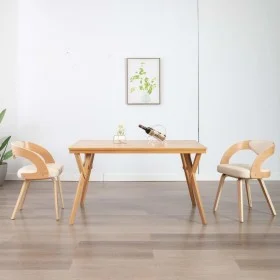 Sillas de comedor 2 uds madera curvada y cuero sintético crema de vidaXL, Sillas de comedor - Ref: Foro24-283104, Precio: 332...
