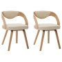 Sillas de comedor 2 uds madera curvada y cuero sintético crema de vidaXL, Sillas de comedor - Ref: Foro24-283104, Precio: 355...