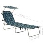 Tumbona plegable con toldo aluminio estampado de hojas en Tumbonas | Comprar online en Foru.es