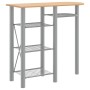 Mesa y taburetes altos 3 pzas hierro y madera gris y marrón de vidaXL, muebles para cocinas y comedores - Ref: Foro24-355214,...
