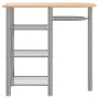 Mesa y taburetes altos 3 pzas hierro y madera gris y marrón de vidaXL, muebles para cocinas y comedores - Ref: Foro24-355214,...