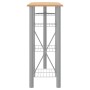 Mesa y taburetes altos 3 pzas hierro y madera gris y marrón de vidaXL, muebles para cocinas y comedores - Ref: Foro24-355214,...