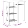 Mesa y taburetes altos 3 pzas hierro y madera gris y marrón de vidaXL, muebles para cocinas y comedores - Ref: Foro24-355214,...