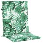 Cojines de silla de respaldo bajo 4 uds tela estampado de hojas de vidaXL, Cojines para sillas y sofás - Ref: Foro24-361311, ...