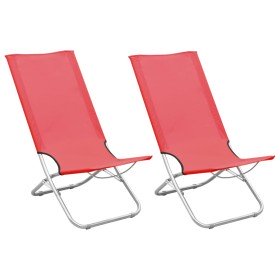 Sillas de playa plegables 2 unidades tela rojo en Sillas de jardín | Comprar online en Foru.es