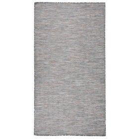 Alfombra de exterior de tejido plano marrón y azul 80x150 cm de vidaXL, Alfombras - Ref: Foro24-340813, Precio: 25,13 €, Desc...