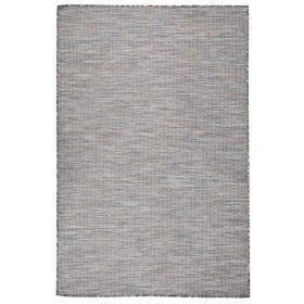 Alfombra de exterior de tejido plano marrón y azul 120x170 cm de vidaXL, Alfombras - Ref: Foro24-340816, Precio: 36,60 €, Des...